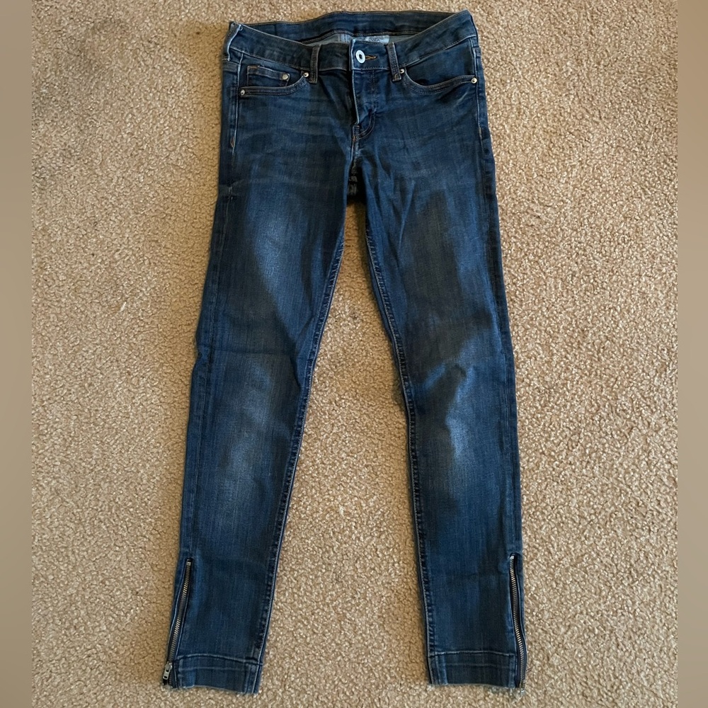 H&M Skinny Jeans juniors size 28 zipper accent Straight Leg Skinny